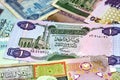 Background of Libyan money dinars banknotes, Old Libyan money banknotes, Libyan Dinar is the currency of Libya Royalty Free Stock Photo