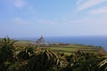 Background of a lighthouse of Ponta Ferraria