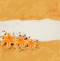 Background with lily and orange paper Royalty Free Stock Photo