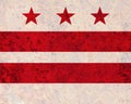 Flag of Washington D.C. on rusty metal
