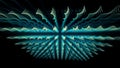 Background of lines extending into depth of black backdrop. Animation. Colored lines create 3D effect using different Royalty Free Stock Photo