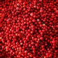 Background of lingonberries close-up. A scattering of berries