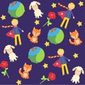 Background with The little prince characters Royalty Free Stock Photo