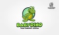 Baby Dino Logo Cartoon Character.