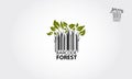 Forest logo symbol stylized as barcode. 