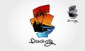 Beach City Vector Logo Template. Royalty Free Stock Photo