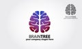 Brain Tree Vector Logo Template