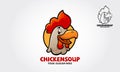 Chicken Soup Vector Logo Illustration.