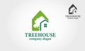 Tree House Vector Logo Template.