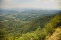 View from the Skalka hill on the Banska Bystrica city in the valley, Slovakia Royalty Free Stock Photo