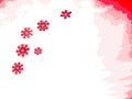 Posterized red snowflakes over white and red background Royalty Free Stock Photo