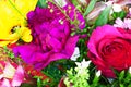 A closeup of a selection of beautiful mixed flowers,