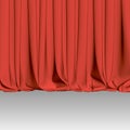 Background with luxury scarlet red silk velvet curtains and draperies