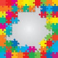 Vector background color piece puzzle frame jigsaw Royalty Free Stock Photo