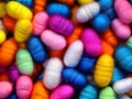 background made of colorful wool balls for sale Royalty Free Stock Photo