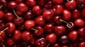 Background made of deep red ripe cherries, closeup, AI generated Royalty Free Stock Photo