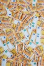 Background made of dollar and euro banknotes. Royalty Free Stock Photo