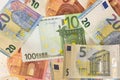 Background made of dollar and euro banknotes Royalty Free Stock Photo