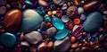 Background made of multicolored pebbles