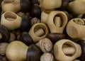 Nutcrackers and walnuts of wood