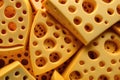 A background made of pieces of cheese. Created with Generative AI