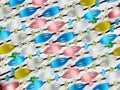 Background made of pink, blue, yellow and white gemstone beads Royalty Free Stock Photo