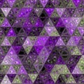 Background made of ultra violet shining triangles, lavender abstract background, low poly crystal transparent pattern