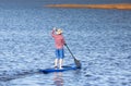 Background of Man on Standup Paddle Board Royalty Free Stock Photo