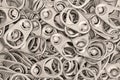 Background of many aluminum pull tabs