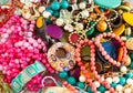 Background with many colored beads of different sizes Royalty Free Stock Photo