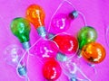 Background with many colored bulbs Royalty Free Stock Photo