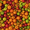 Background from many different exotic fruits