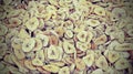 Background of many dried bananas with vintage effect Royalty Free Stock Photo