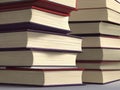 Background of many hardbound volumes, selective focus. Royalty Free Stock Photo
