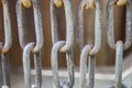 Background of many old rusty chains Royalty Free Stock Photo