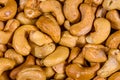 Background of many roasted cashew nuts