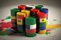 background map political world OPEC memebers countries flags color barrels Oil concept OPEC