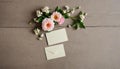 background with margin frame flowers and empty card with copy space for text