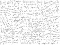 Background of mathematical formulae on white background Royalty Free Stock Photo