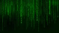 Background in a matrix style. Falling random numbers. Green is dominant color. Vector illustration Royalty Free Stock Photo