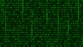 Background in a matrix style. Falling random numbers. Green is d Royalty Free Stock Photo
