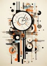 Retro technology art design illustration texture circle concept clock time background abstract watch Royalty Free Stock Photo