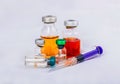 Background Medicine bottles, syringes