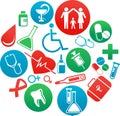 Background with medicine icons and elements