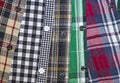 Background of men's chequered shirts