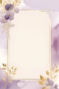 A background for menu design with minimalist and vintage style, lilac and gold colors, elegance and serenity, printable