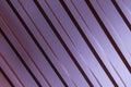 Background metal ribbed close-up profile part of a fence roof parallel ribs covered with raindrops Royalty Free Stock Photo