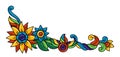 Background with mexican talavera pattern. Decoration with ornamental flowers.