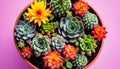 Background of miniature succulent plants