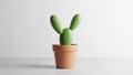 The background is minimalistic and plain white, emphasizing the cactus Royalty Free Stock Photo